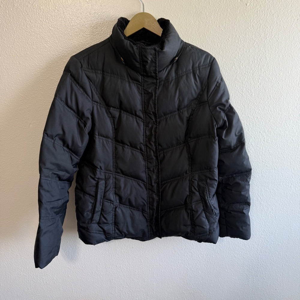 Tommy Hilfiger Size Large Black Down Filled Puffer Jacket Travel Outdoor